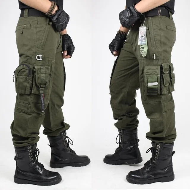 CARGO PANTS Overalls Male Men's Army Clothing Work Many Pocket Combat Army Style Men Straight Trousers