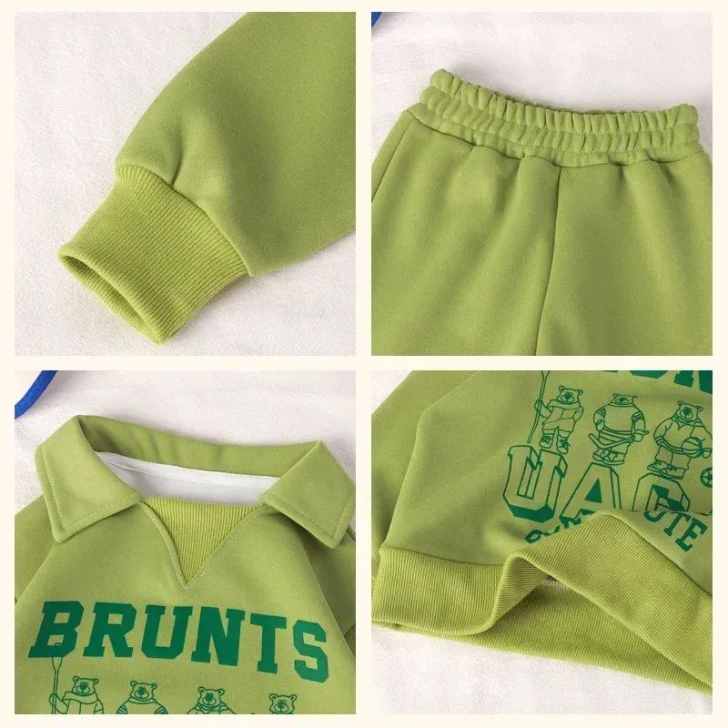 Children Clothes Sets Autumn Winter Polo Sweatshirt Pants Sport Suits