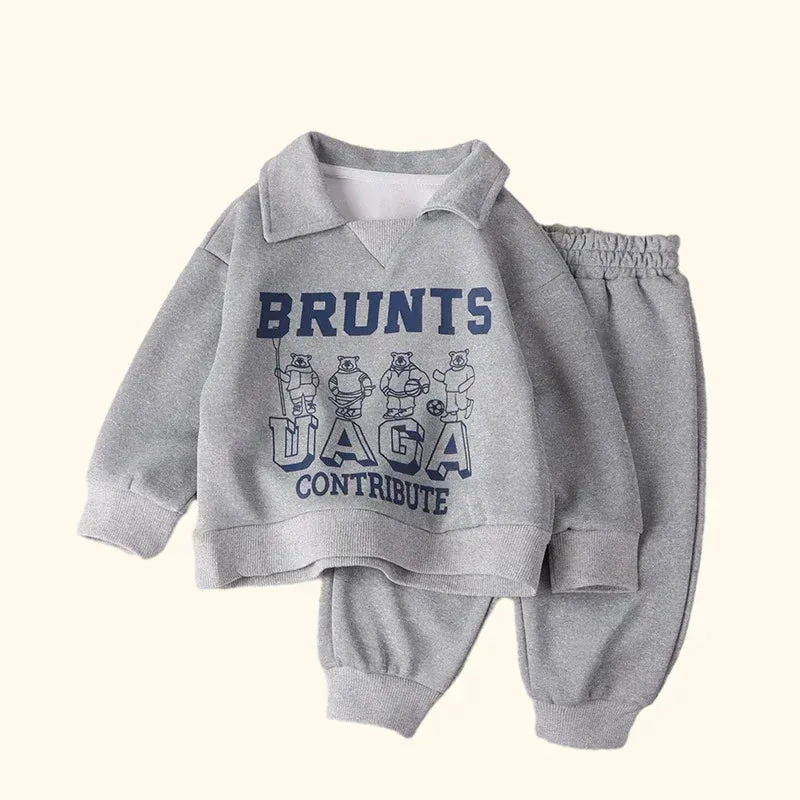 Children Clothes Sets Autumn Winter Polo Sweatshirt Pants Sport Suits