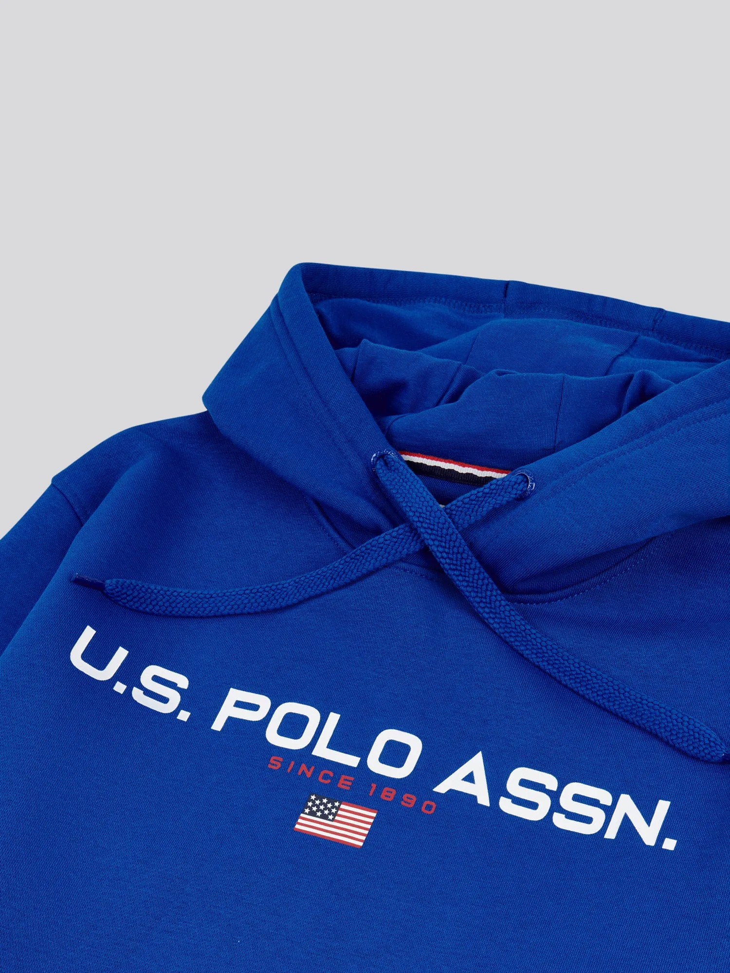 Mens Block Flag Graphic Hoodie in Classic Blue