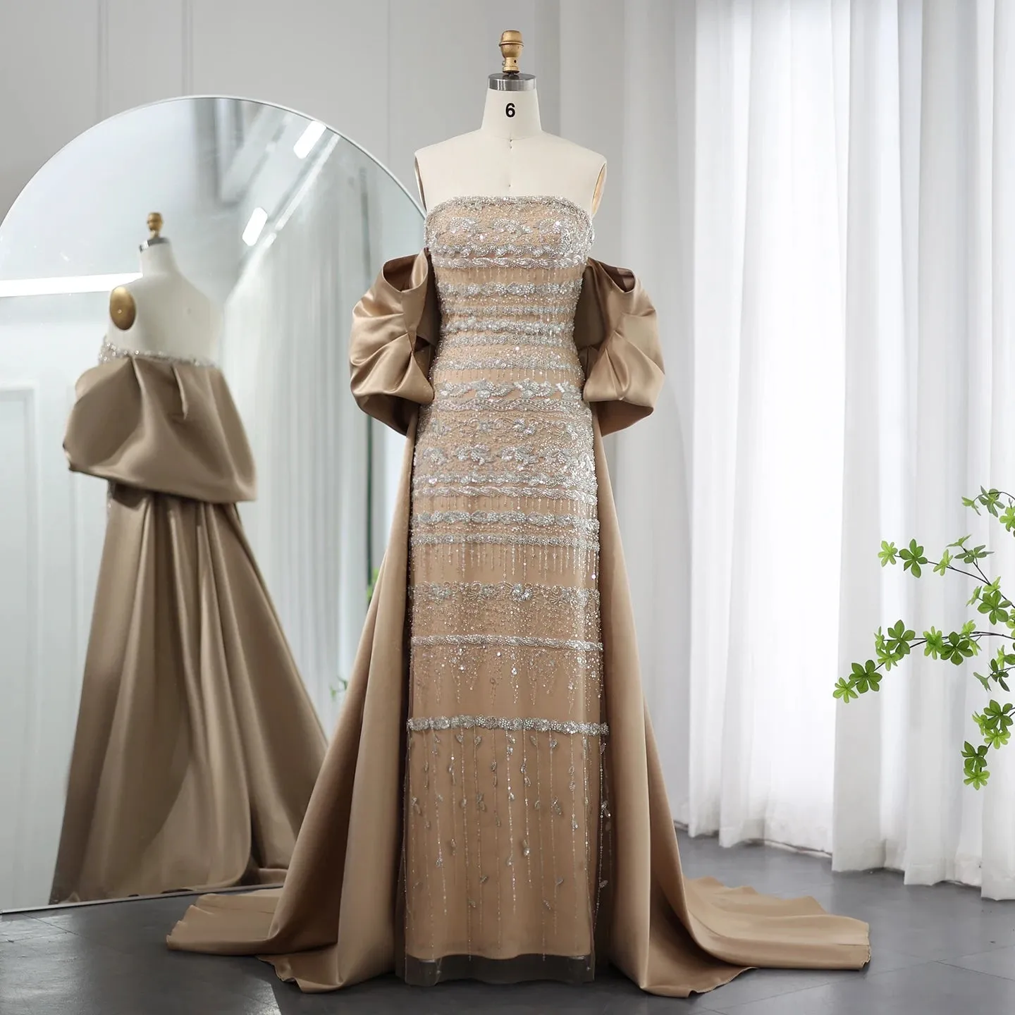New Luxurious Met Gala Evening gown with hand heavy heading