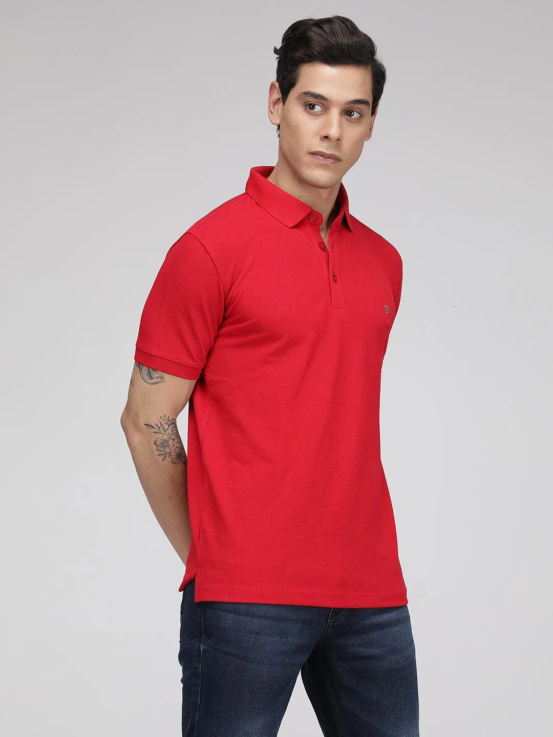 Sporto Men's Polo T-shirt - Pack of 2 [Red & White]
