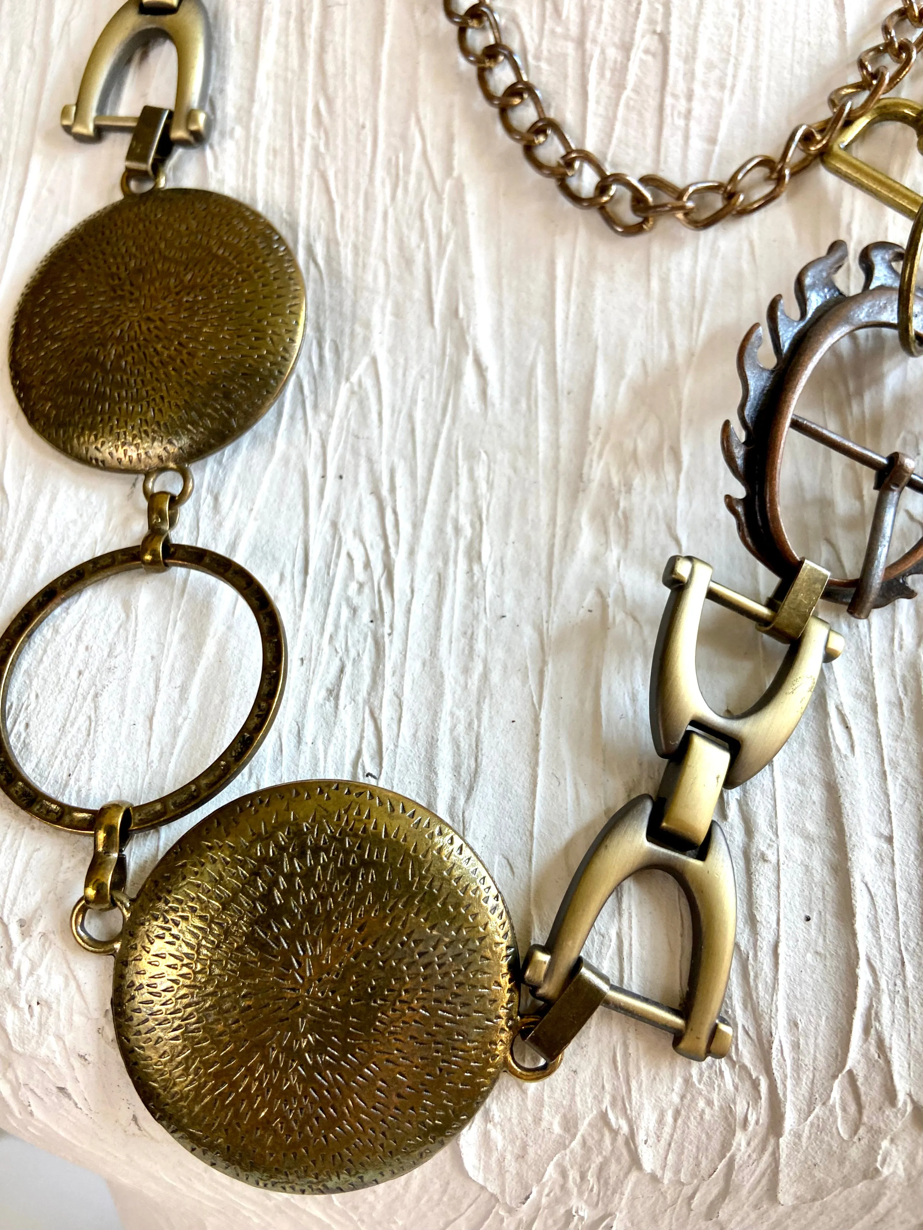 Vintage bronze chain belt